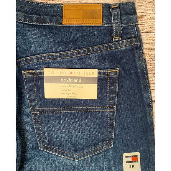 Vintage NWT Tommy Hilfiger Distressed Dark Wash Straight Leg Boyfriend Jeans - Picture 8 of 10